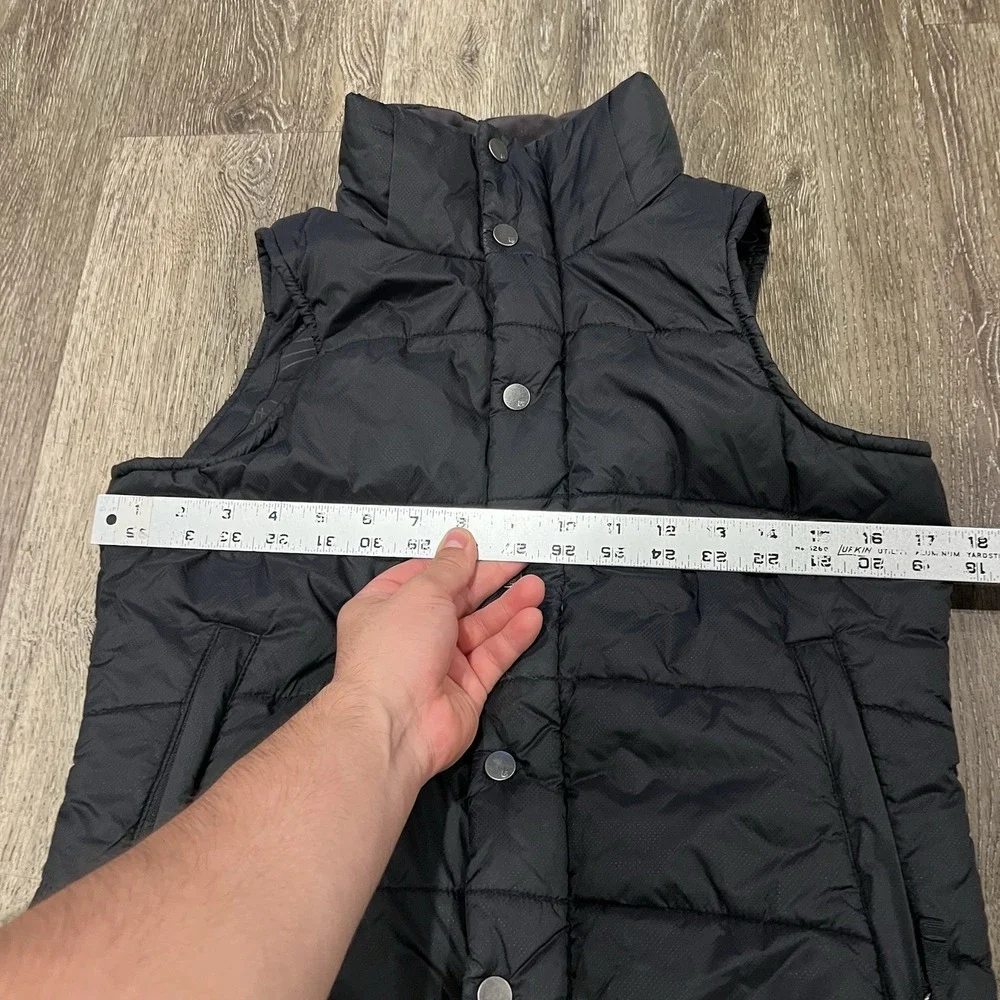 Burton Women's Full Zip Button Puffy Rancher Black Nylon Vest Size XS